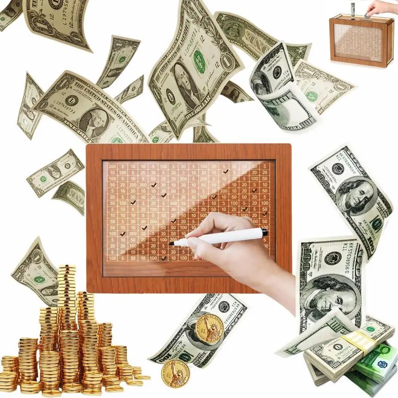 Handcrafted Classic Solid Wooden Piggy Bank - 1-20pcs Durable High-Capacity Money Storage Box, Saves Notes & Cash, Christmas Home Decor Gift Idea for Savings Challenge