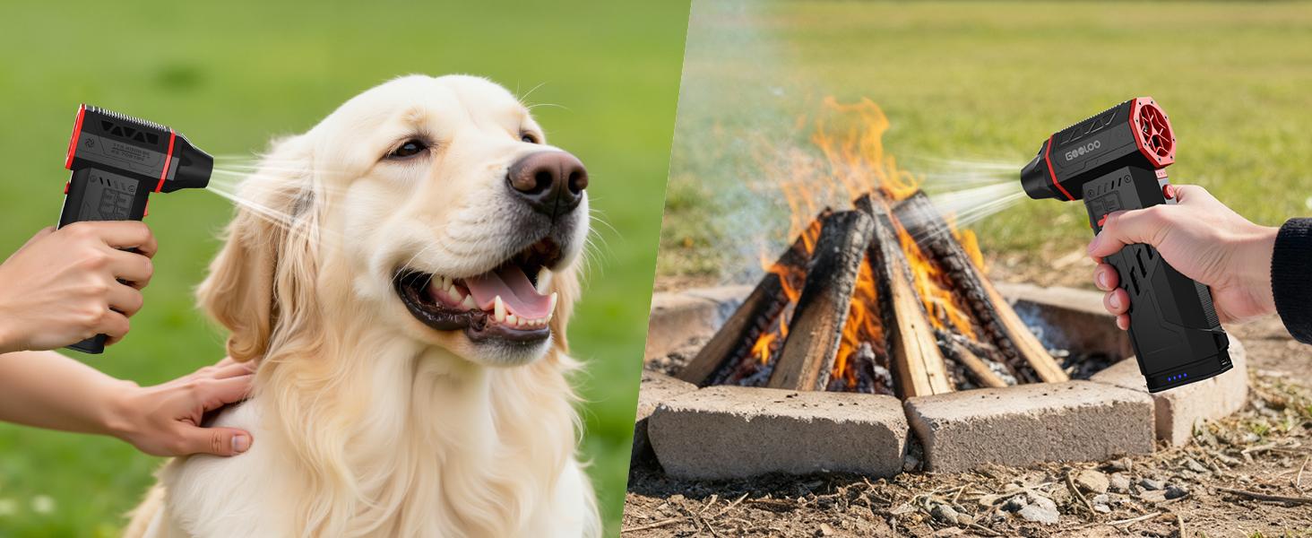 GOOLOO F5 Compressed Air Duster, Dual Removable Batteries, 180,000RPM Electric Air Duster, 3-Gear Adjustable Mini Handheld Leaf Air Blower Cordless for Car Detailing, PC, Keyboard, Snow Cleaning