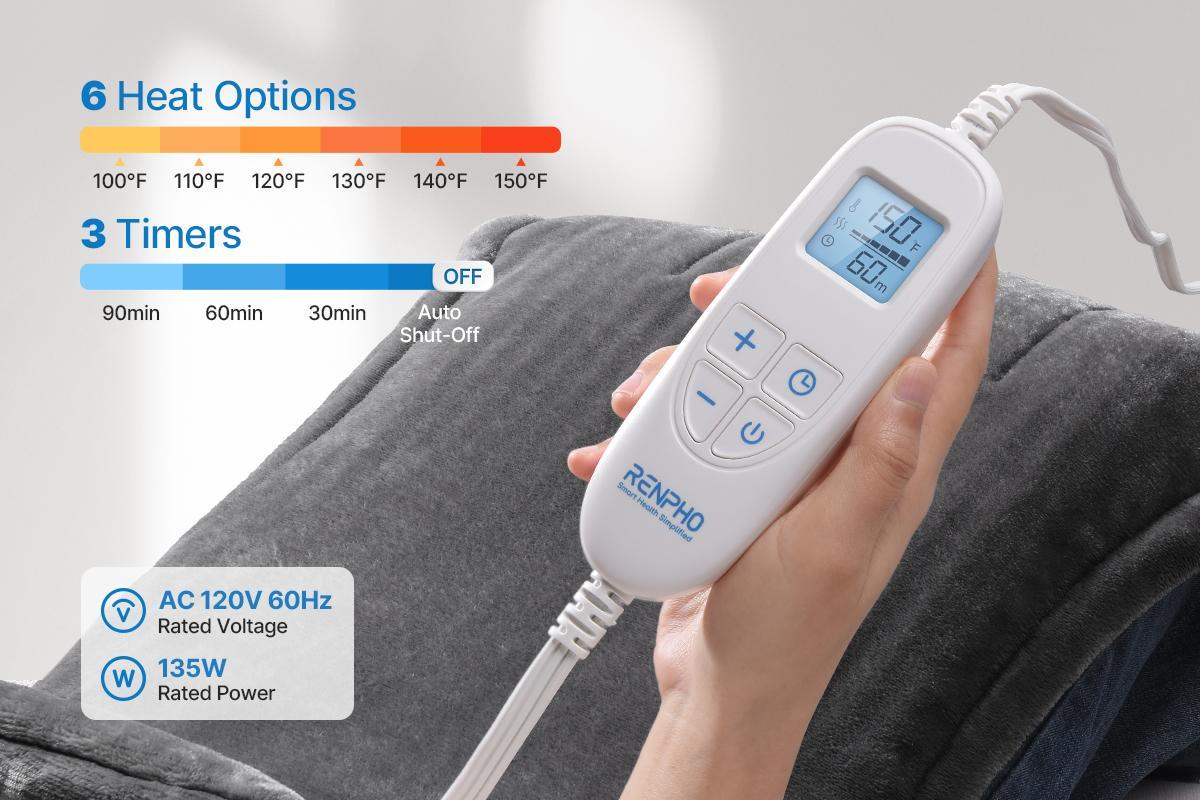 RENPHO Gift Bundle Eyeris 3 Eye Massager with Heat and Cooling & Back Heating Pad, Spring Glow Up Relaxation for Eye and Back, Birthday Gifts for Women Men Family Gift Choice for Man Women