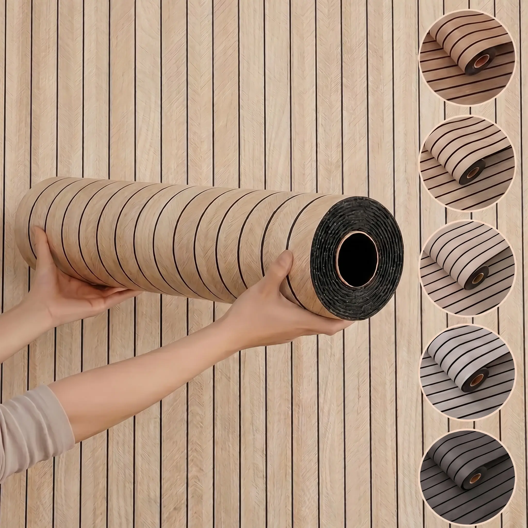 Vintage 3D Wood Grain Self-Adhesive Vinyl Wallpaper Roll, Extra Thick Removable Washable Waterproof Moisture-Proof, 15.7x118.1in Home Decor for Wall, Kitchen & Living Room DIY Projects, Wall Decor