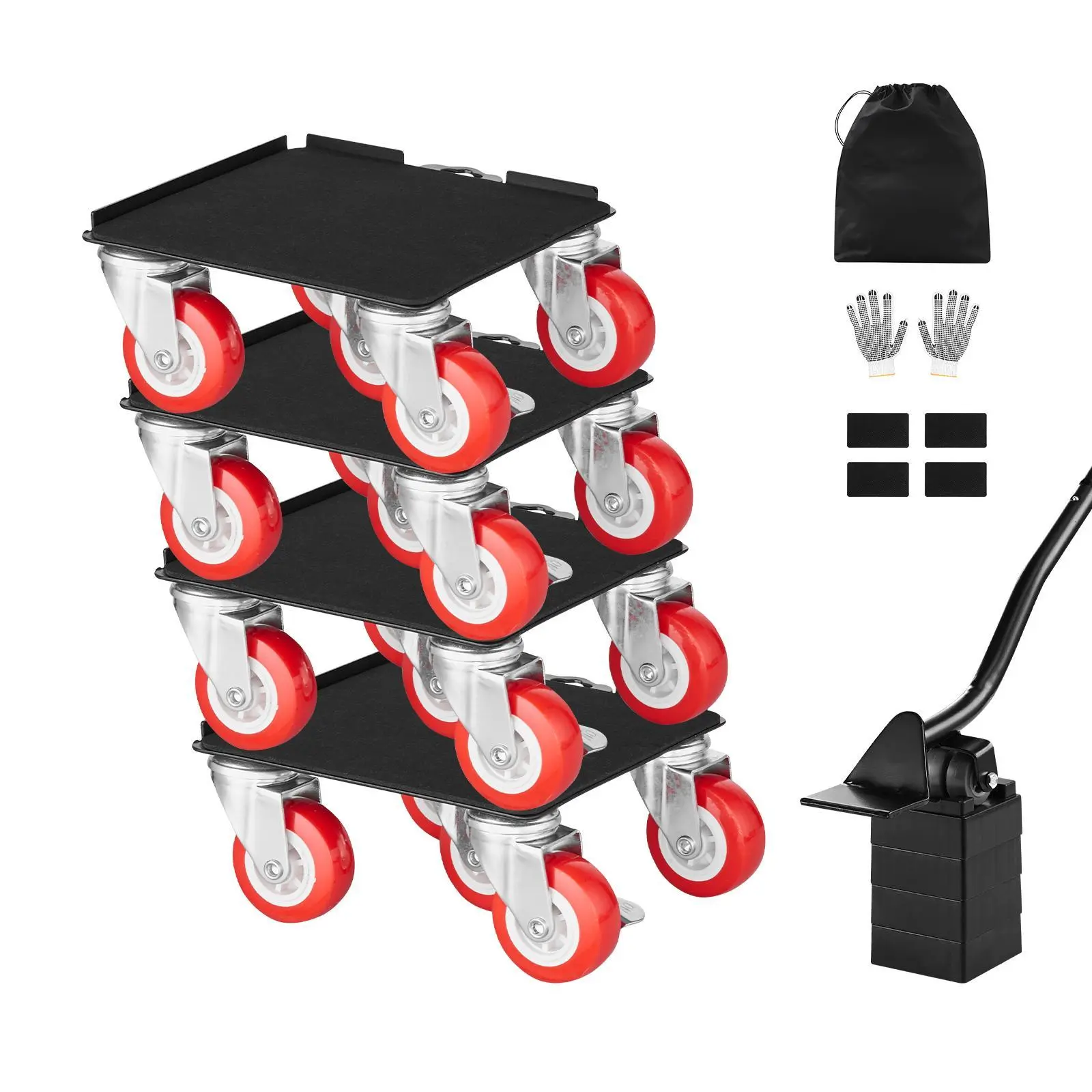 VEVOR Furniture Dolly,  Maximum Load 3474 lbs, Heavy Duty Furniture Movers with 5 360° Rotation Wheels, Carbon Steel Panel, Furniture Lift Slider Tool Set for Appliances, Sofa, Fridge, Washing Machine#BackToSchool