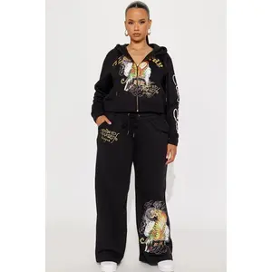 Ed Hardy Tiger Cliff Wide Leg Pant - Black 4