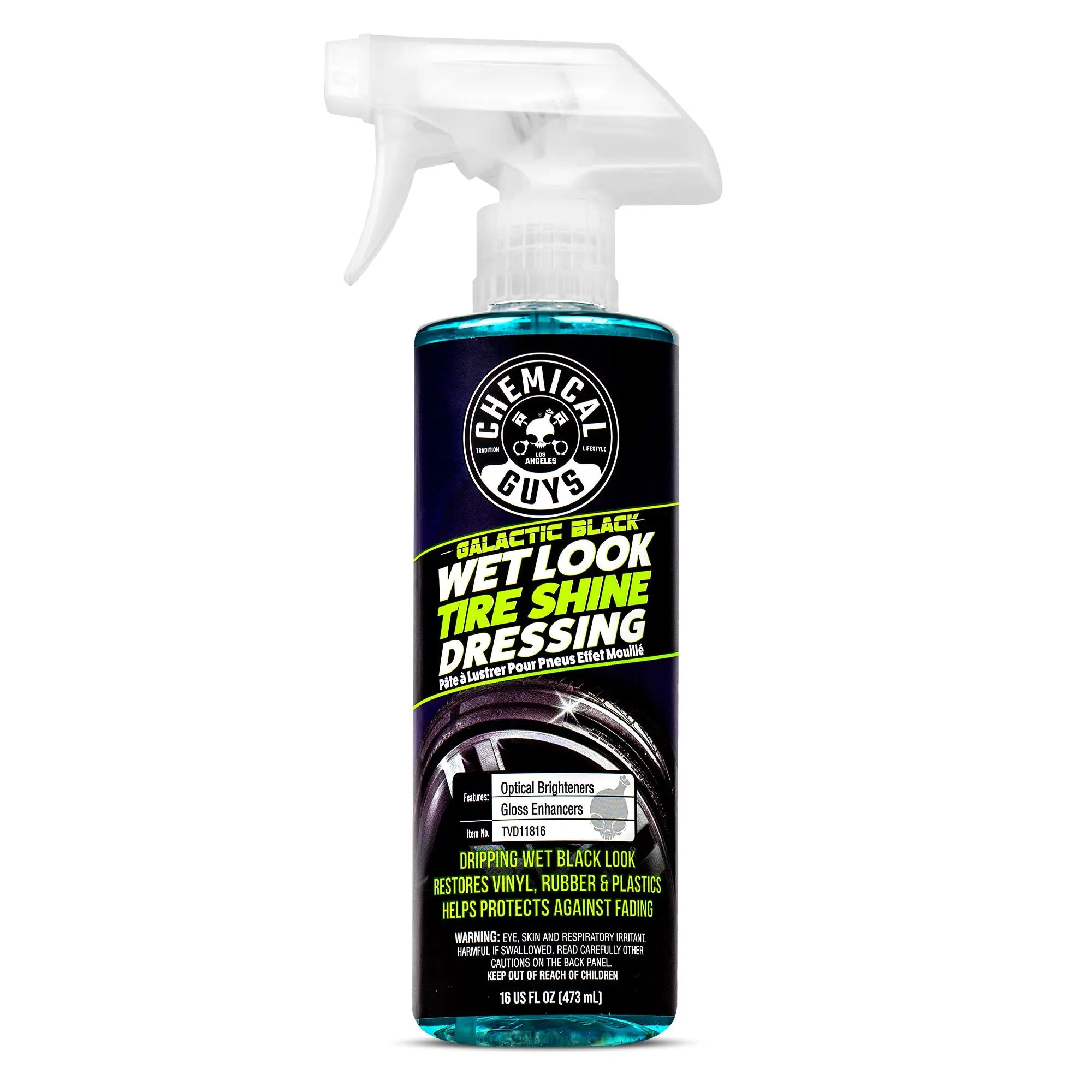 Chemical Guys Galactic Black Wet Look Car Tire Shine Dressing - High-Gloss, Long-Lasting Tire Coating, Deep Black Finish Restorer, Dry-to-the-Touch Formula, Car Tires