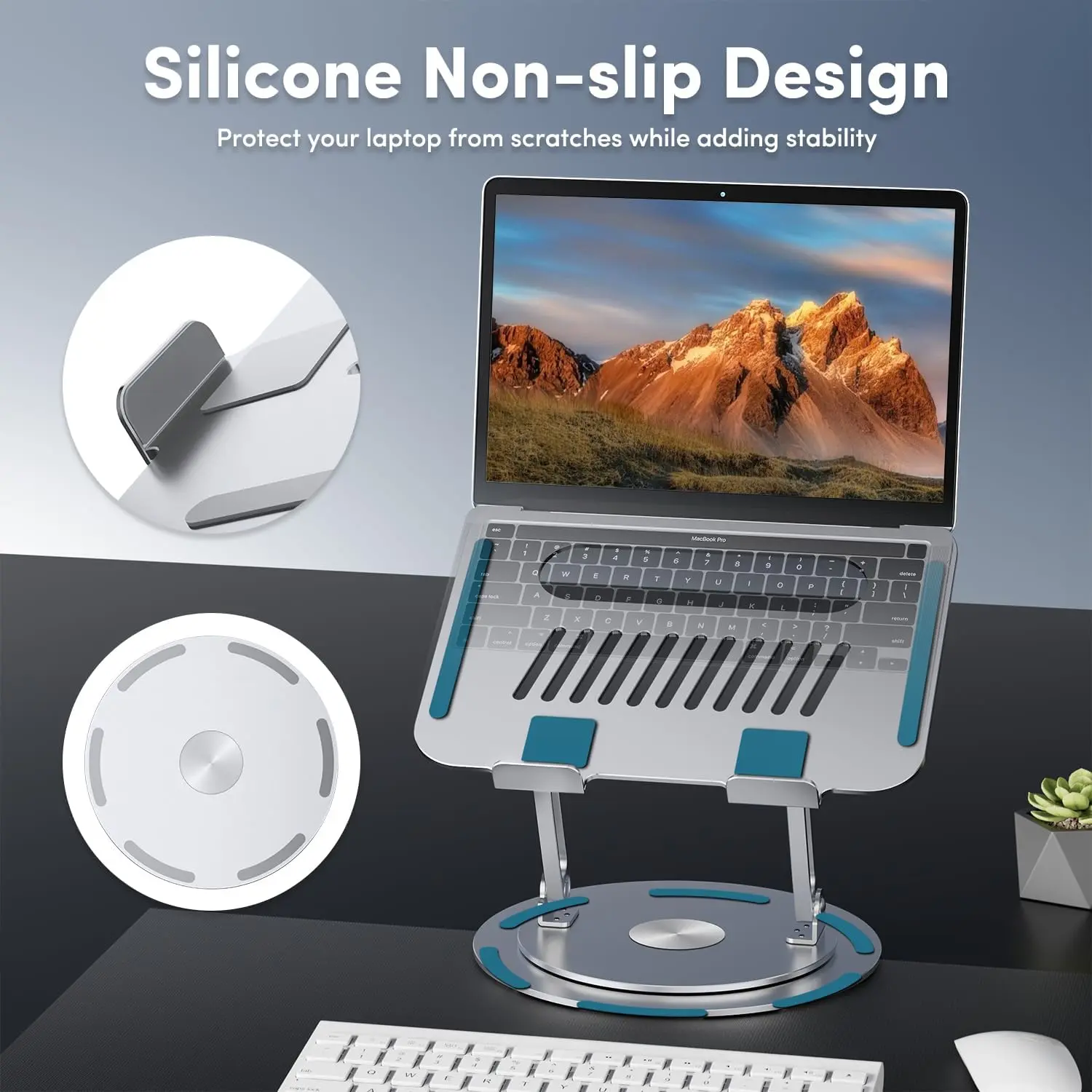 Laptop Stands & Trays with 360 Rotation Rotatable Base, Foldable Adjustable Height Ergonomics Design, Compatible with MacBook Air Pro, Dell XPS, HP, Lenovo (10-17 in), 360 Rotation Laptop Stands & Trays,back to school,back to school haul