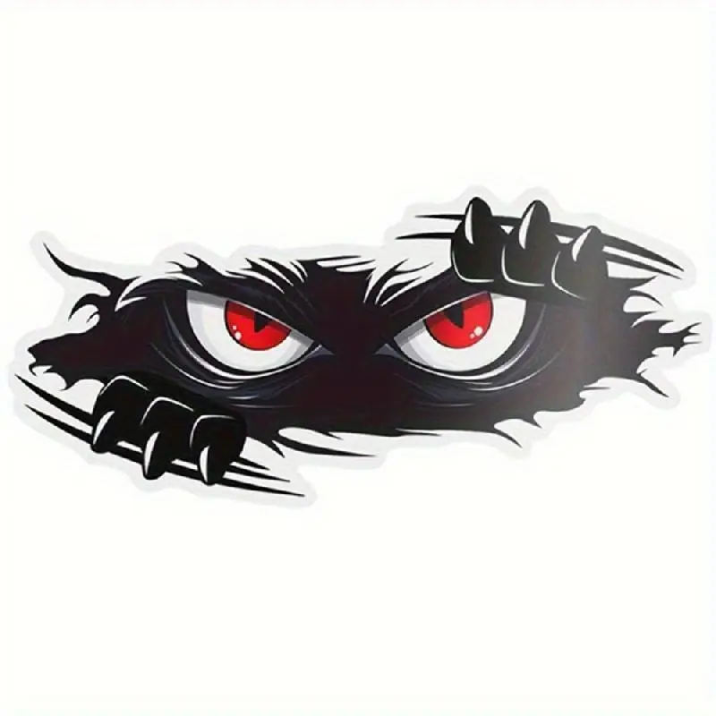 Angry Peeping Monster Vinyl Car Sticker, Large Durable Decal for Cars, Trucks, Sports Vehicles, Bumper Sticker, Vehicle Exterior Decoration, Automotive Decals