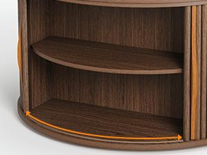 31.5" Round Lift Top Coffee Table, Mid Century Modern Walnut Center Table with Hidden Storage, Fluted Drum Wood Table for Small Living Room Apartment