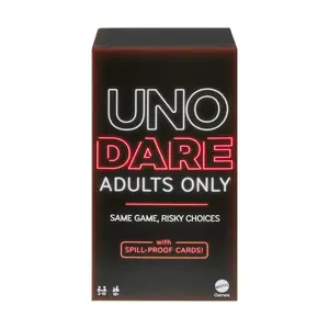 UNO Dare Adults Only Card Game, 2-10 Players, Waterproof Cards and Dice for Adult Game Night