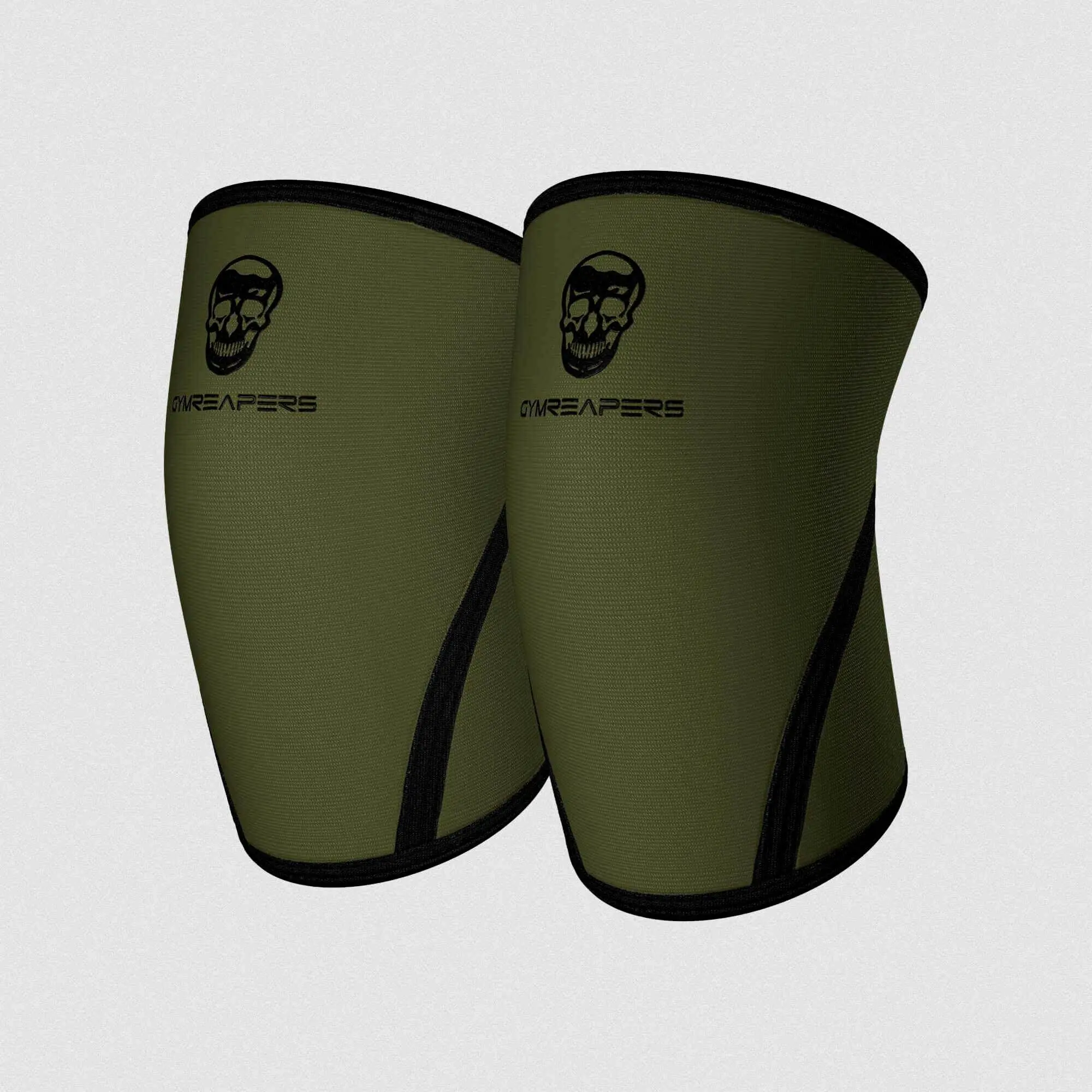 Gymreapers 7MM Neoprene Knee Sleeves Ranger Green Pair for Squats Deadlifts Leg Day Powerlifting Support with Reinforced Stitching USAPL IPF USPA Approved & Free Gym Bag Included