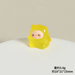 Cute yellow handmade decoration mini elf ghost night light cute granule desktop car ornament resin crafts