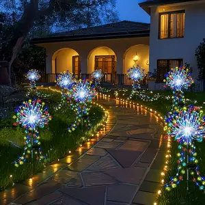 Solar Garden Stake Lights Multi-Color Gradient Effect Supports Multiple Lighting Modes Outdoor Waterproof Lawn Decorative Lights Ideal for Garden Courtyards, Holiday Parties, and Atmospheric Lighting