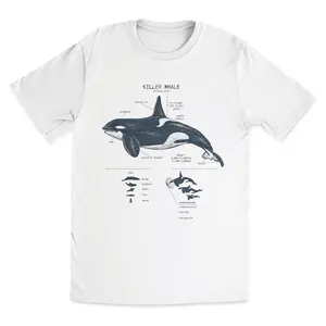 Orca Killer Whale T Shirt, Whale Anatomy Graphic Tee, Marine Biology Ocean Animal Shirt, Sea Life Lover Gift