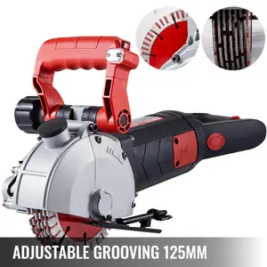 4800W Wall Chaser 42 mm Cutting Width,Wall Groove Cutting Machine 41MM Cutting Depth,Wall Slotting Machine With 8 Saw Blades 5" Diameter 6200r/Min,One-time Forming Dustless
