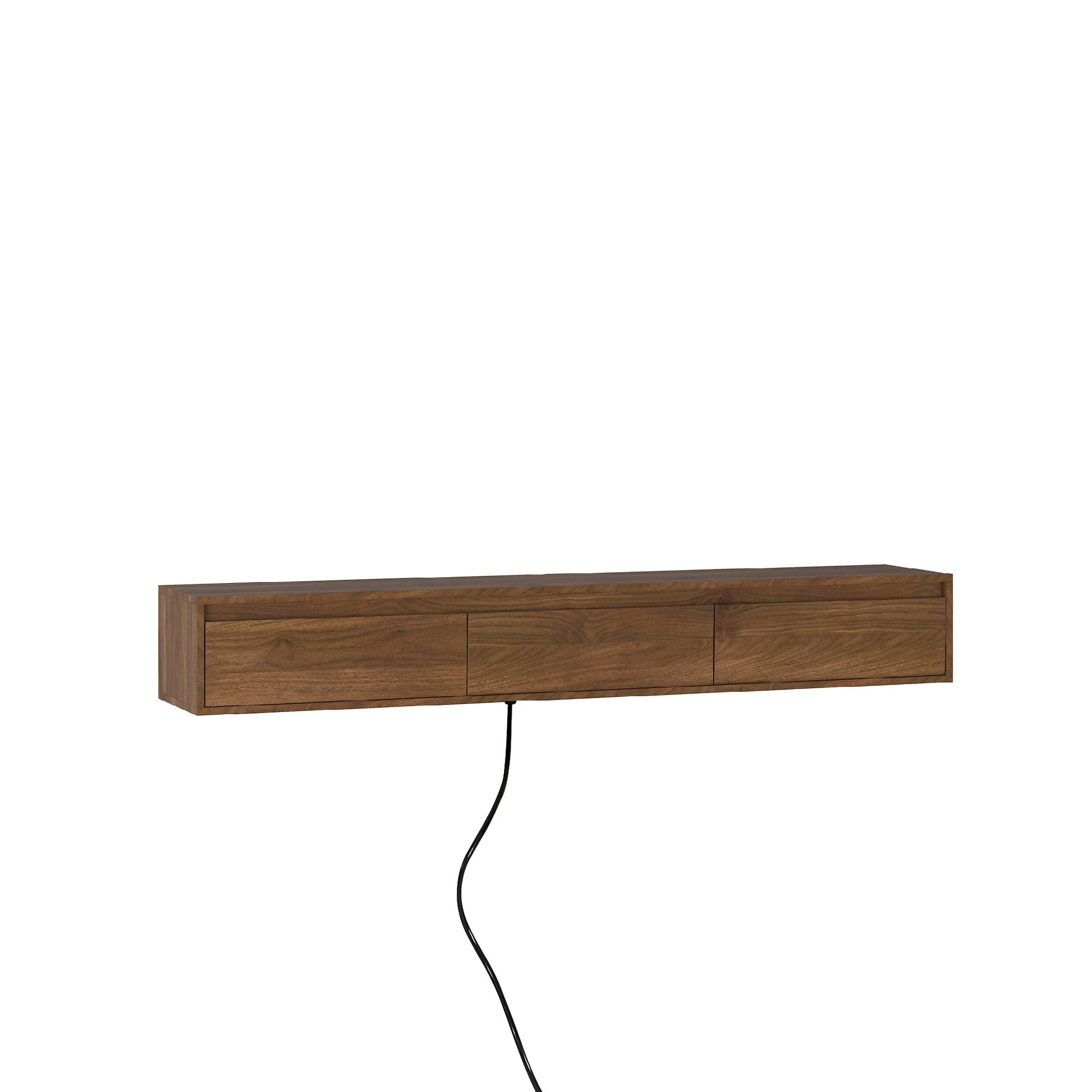 Floating TV Stand with LED Lights & Power Outlet, Wall Mounted High Gloss TV Cabinet, Modern Wood Media Console with Storage for 60–69" TVs, Living Room TV Shelf