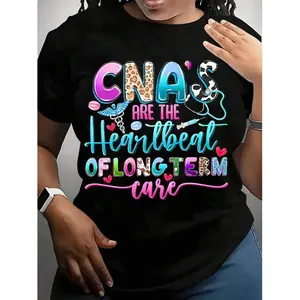 CNA Cotton T-shirt Featuring a Leopard Print and Stethoscope Design Celebrating the Backbone of Longterm Care for Nursing Professionals Staff and Longterm Care Workers