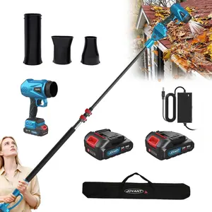 JOVANT Electric Cordless  Leaf Blower, Roof Gutter Cleaning from The Ground， 2 Batteries and Charger, 3 Speed Mode from 250-450CFM, Lightweight Leaf Blowers for Blowing Leaves, Patio Cleaning, Lawn Care and Dust