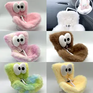 Labuby Car Doll Seat with Soft Fluffy Cushions Vent Clips & Tabletop Stands Cute Practical Doll Seats for 15-17cm Blind Box Toys Lab-u-bu and Doll Collectors Car Accessories Brown Pink Green Yellow With Aromatherapy Tablet