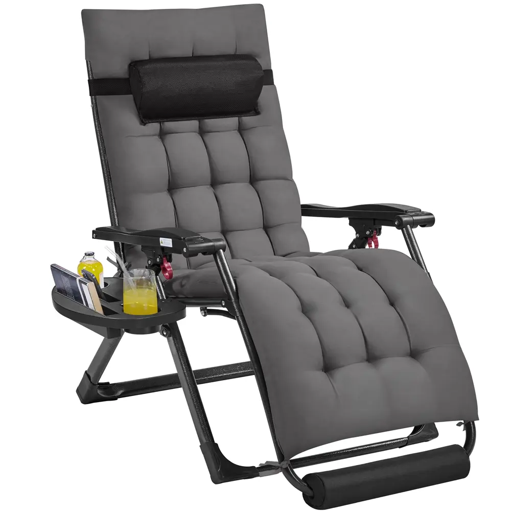 Costoffs Heavy Duty Zero Gravity Chair with Padded Mattress — 26in Wide Folding Recliner for Indoor Nap & Outdoor Comfort