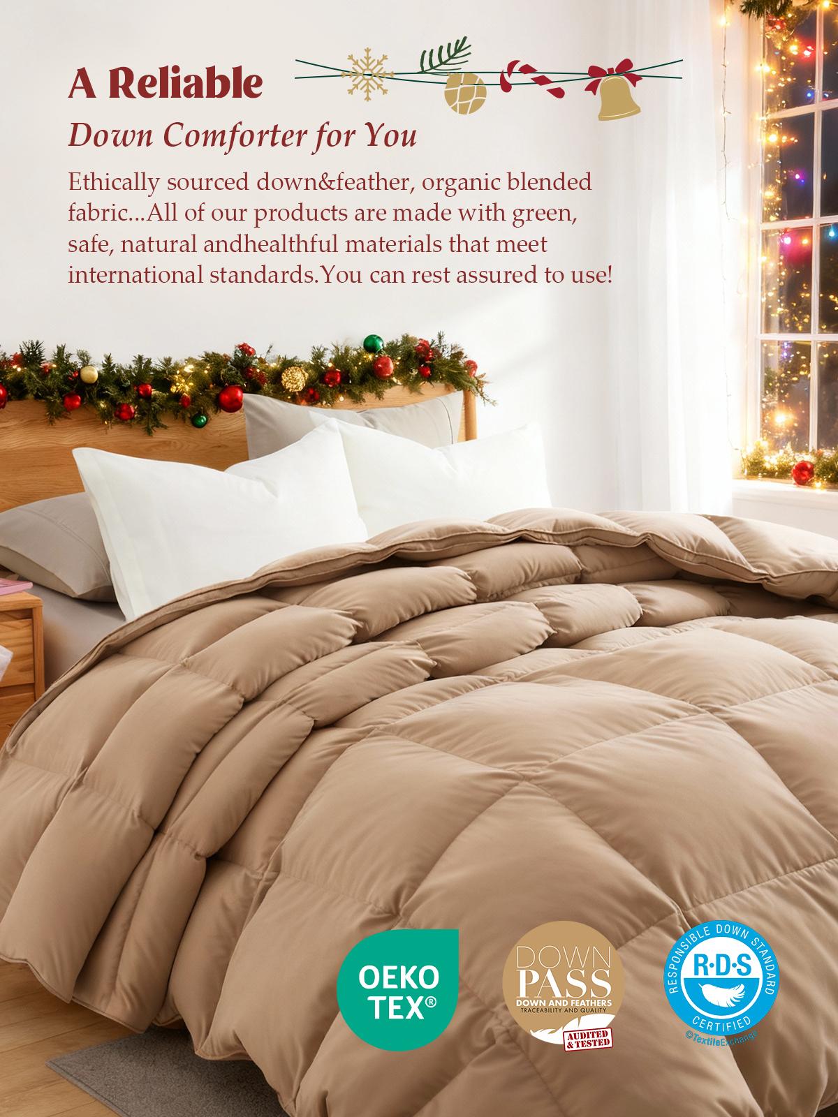 PEACE NEST Super Fluffy Goose Down Comforter - All Season Duvet Insert Quilt Twin/Full/Queen/King Sizes Medium Warm Cozy Blanket Machine Washable Tiktok Shop Black Friday