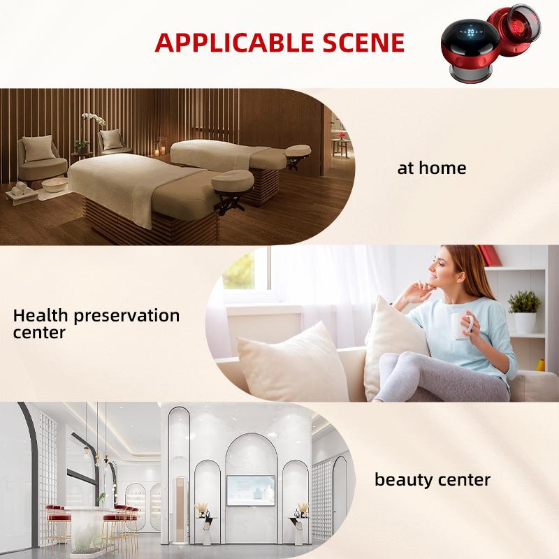 Renhui electric cupping massager, smart massage cup, red light heating suction therapy/muscle relief, with adjustable heating modes, for comfortable massage, portable rechargeable massage tool, for body care, vacuum electronic cupping massage device.