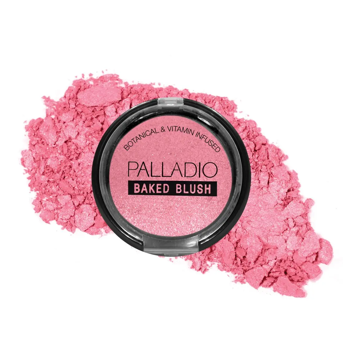 Palladio Baked Ginseng Cosmetic Blush Powder - High Pigmentation, Shimmery, Easy to Blend, Buildable, Dry/Wet Use for Natural or Radiant Glow Makeup