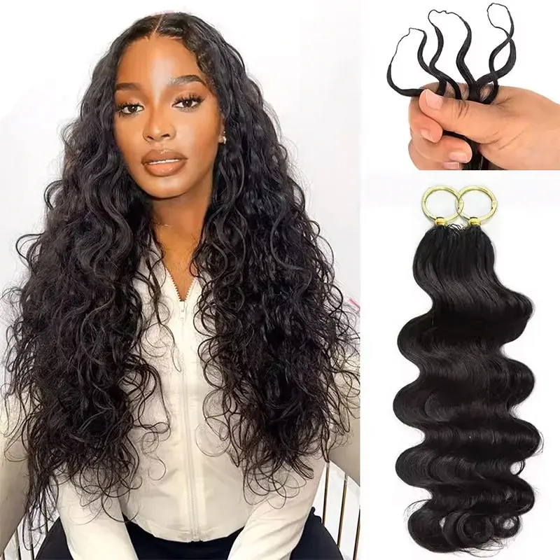 Bling Hair Human Hair Body Wave Crochet Braids Extensions Knotless Pre-Separated Miracle Knots Crochet Hair Lightweight Soft Natural Look Protective Style Boho Braids Vacation Hair Summer Hair 50g/Pack#SummerWins #DealsForYouDays