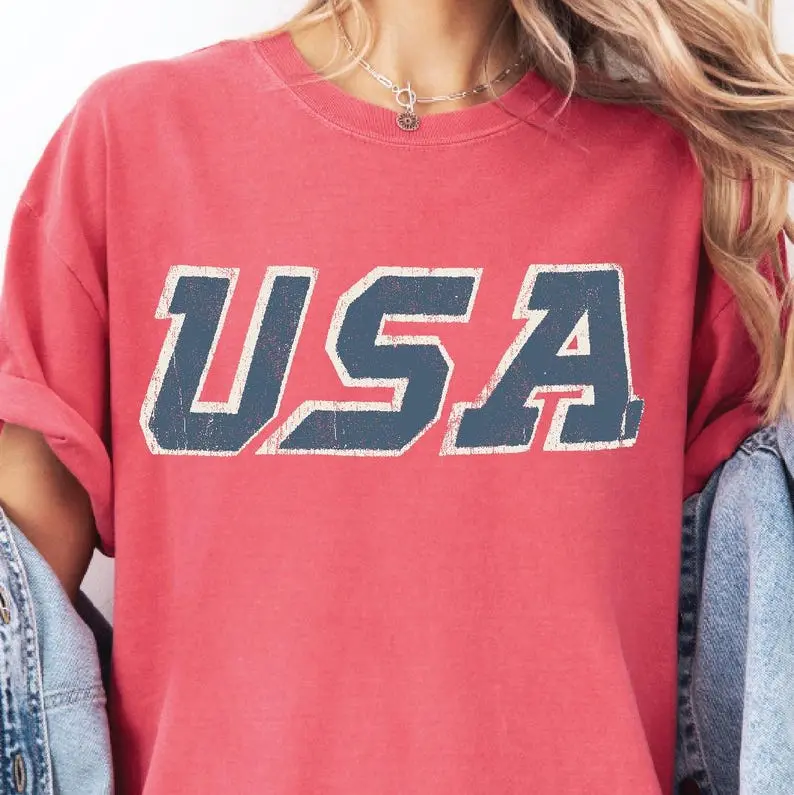Comfort Colors Unisex Vintage USA Tee. Patriotic July 4th Red, White and Blue. Perfect 250th USA Birthday Gift.