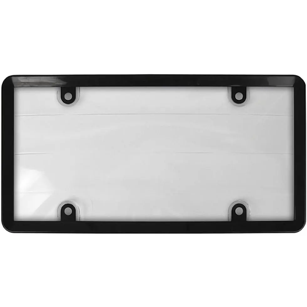 90060 Clear Custom Combos License Plate Cover and Frame with Black Plastic Frame