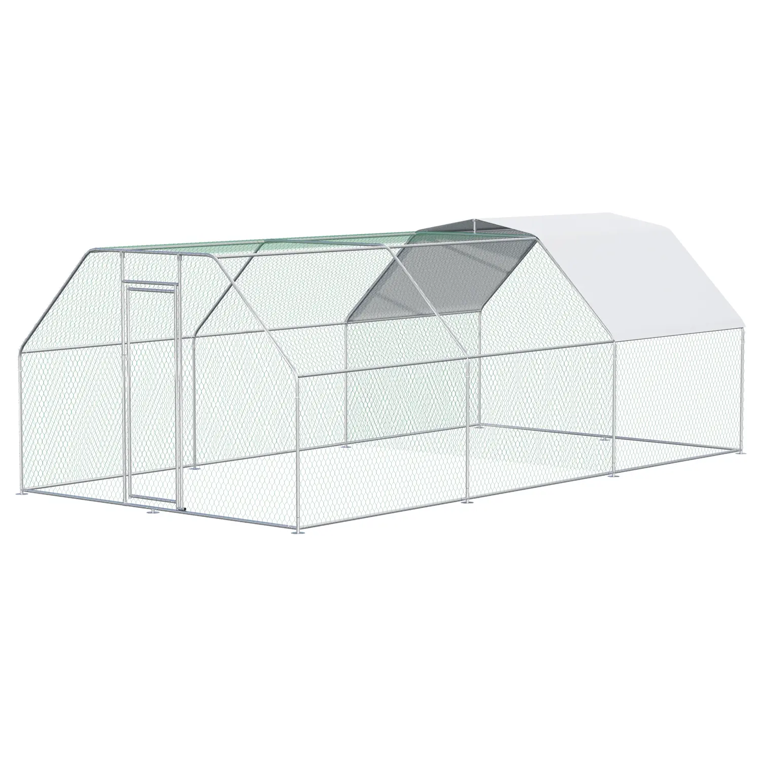 20x10 ft Large 180g Metal Chicken Coop Enclosure, Walk-in Poultry Cage with Waterproof Cover, Outdoor Backyard Farm Garden Pen for Rabbits Dogs