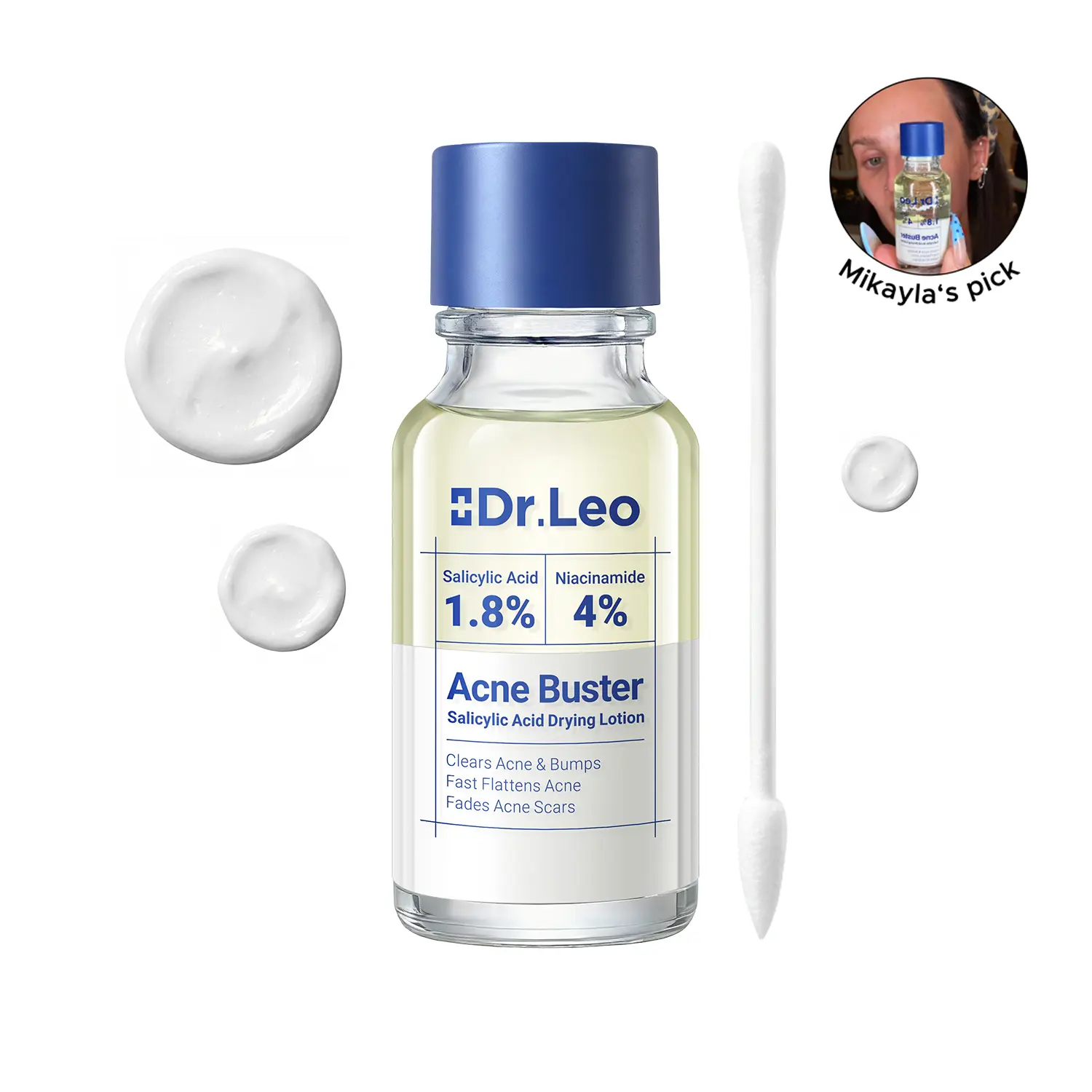 Dr.Leo Drying Lotion | Pimple Treatment & Body Acne Treatment | Visibly Shrinks Pimples in 24 Hours & Helps Fade Acne Marks in 7 Days | With 1.8% Encapsulated Salicylic Acid, 4% Niacinamide & 10% Sulfur (20ml) #sohochic #tiktokshopbacktoschool