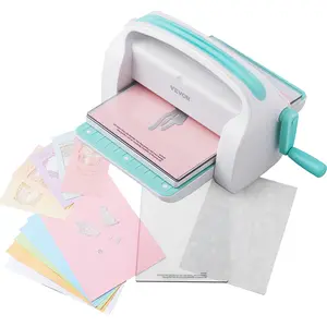 Father's Day Gift VEVOR Manual Die Cutting & Embossing Machine, Portable Cut Machines, 9 inch Opening Scrapbooking Machine Full Kit Included, For Arts & Crafts, Scrapbooking, Card Making and Crafting, White