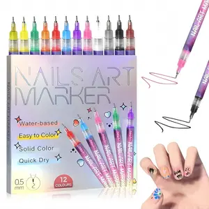 Holiday haul,Christmas gift Nail Doodle Pen, 12-Color Acrylic Paint Pen, Nail Paint Diy Quick DryingDot Stitching Pen, Precision 3D Doodle Nail Art Pen,Nail Art Pen Set, Suitable For Home And Salon Diy,Professional Details And Long-Lasting
