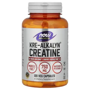 NOW Foods Sports, Kre-Alkalyn® Creatine, 120 Veg Capsules (750 mg per Capsule)