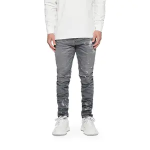 P001 Worn Grey Knee Slit