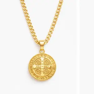 COD2051  San Benito pendant with Cuban chain 4 mm wide