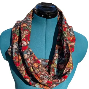 Horror Giants NEW STYLE FULL POCKET Infinity Scarf with hidden snack pocket, 100% cotton