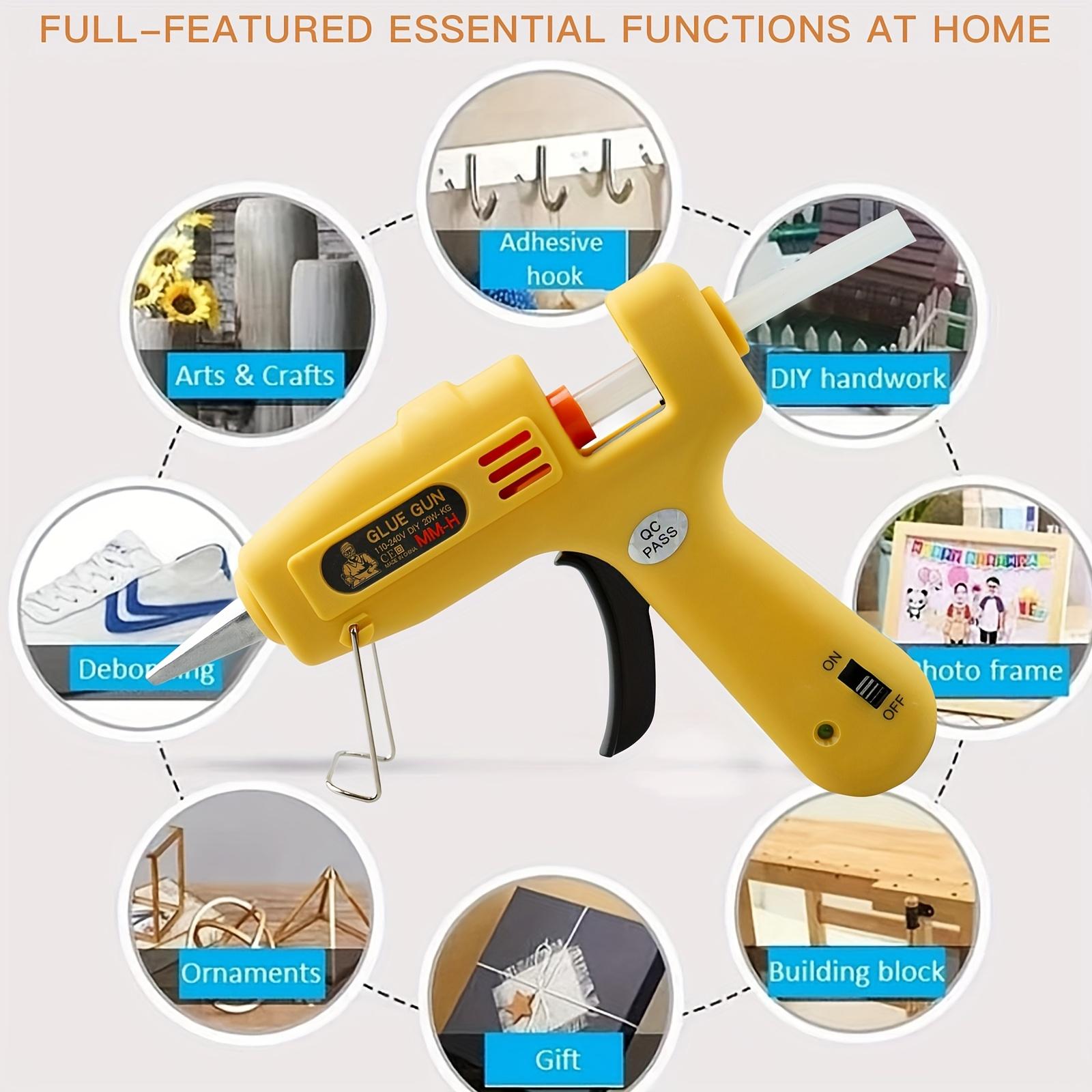 Professional 20W Fast Heating Mini Hot Glue Gun Kit for DIY Crafts Wood Fabric Repair Quick Melt Adhesive Tool Set Creative Gifts Office Supplies Heavy Duty Glue Sticks Included