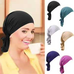 6 Packs Rhinestone Head Scarf  Head Wrap Women Bandana Beanie Pre Tied Cap Skull Cap Headbands in Vivid Colors, Elastic Fabric by hair soft nurse band stretchy girl,summerwins