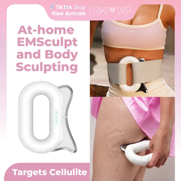 RIKI Sculptor PRO At-home Sculpting Device Inspired by Emsculpt, High Intensity EMS, Red & Purple Light Therapy, Adjustable Heat, Vibration, and Cordless Design for Muscle Recovery, ab Toning, Workout Results Enhancement