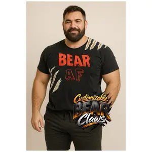 (with cuts) BEAR AF with BEAR Claws – T-shirt Bella + Canvas Ultra-Soft Casual Tee Menswear Unisex Top Cotton Man T-shirt