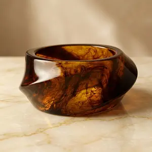 Bangle Vintage Tortoiseshell Resin Wavy Bracelet