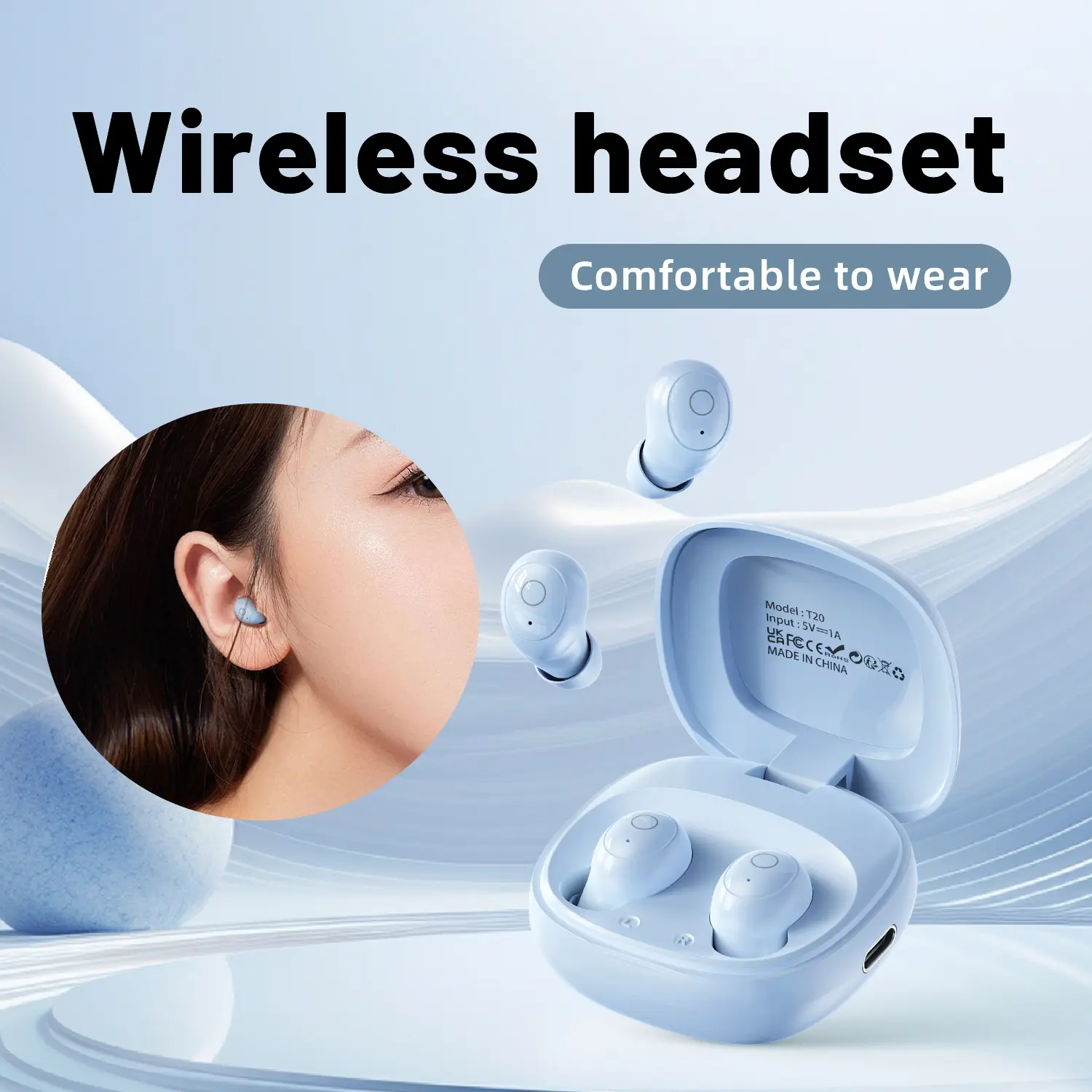 INSONIXN 2026 New T20 Mini Sleep Earbuds - Smart Active Noise Cancelling In-Ear Wireless Headphones, Ultra-Comfortable for Side Sleepers, Hi-Res Sound, Ergonomic Design