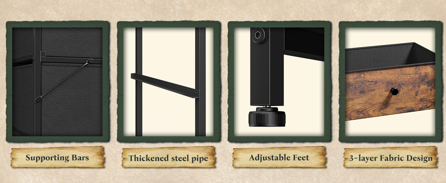 [New Size Available&]Raybee Furniture Tall Dresser with 12 Drawers, Modern Compact Fabric Dressers & Chests of Drawers, Steel Frame & Wood Top for Bedroom, Stylish Clothes Storage Organizer for Living Room, Bedroom, Hallway, Closets, Assembly Required