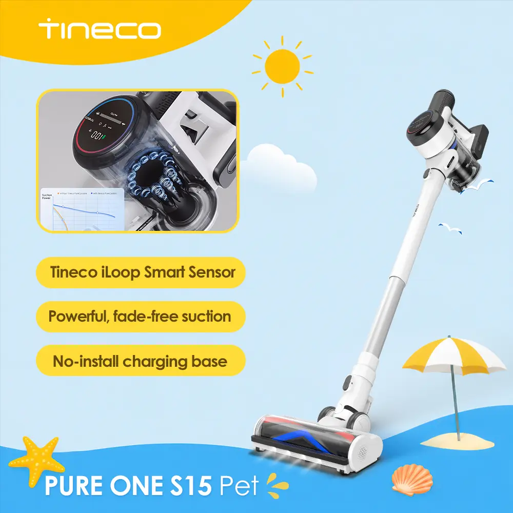 TINECO PURE One S15 Pet Smart Cordless Portable Vacuum Cleaner - Portable Stick, LED Headlights, 0-Tangle Brush, Wi-Fi Connection for Multi-Surface Cleaning,back to school,back to school haul