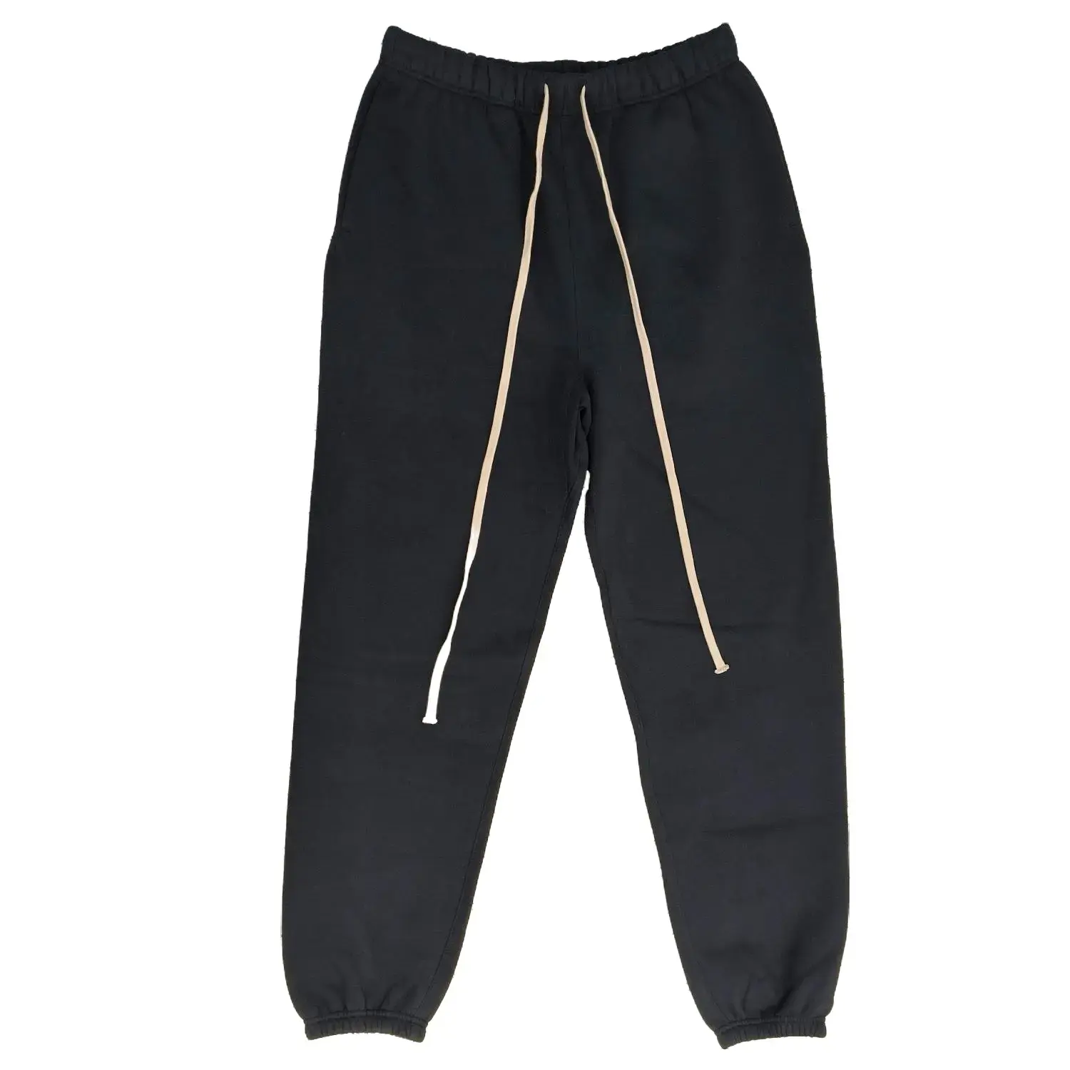 Oversized Sweatpants for Men & Women, Fleece Black Casual Streetwear Joggers with Elastic Waist & Drawstring, Relaxed Fit Cotton Pants for Everyday Wear Sports Soft Unisex Fabric