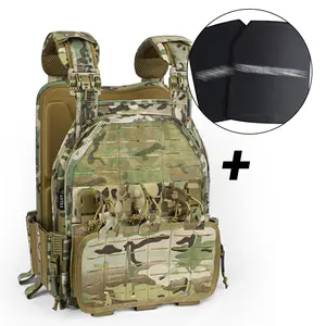 This versatile mollusknit vest features two 3-A pads and is adjustable in size for outdoor hunting and sports.