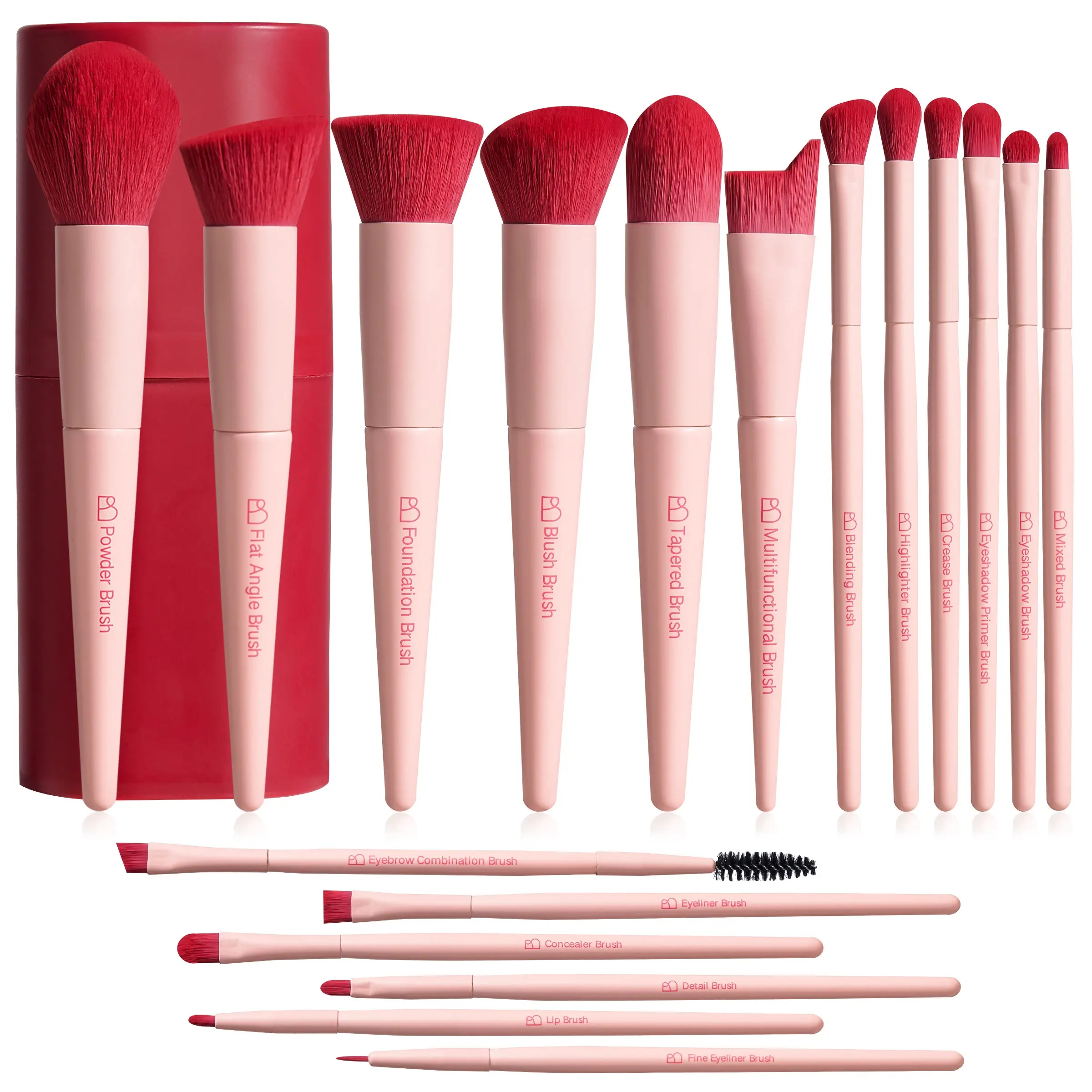 18-Piece Professional Makeup Brush Set with Storage Holder, Soft Cosmetic Brush Kit for Foundation, Loose Powder, Blush, Concealer & Eyeshadow, Beginner-Friendly Makeup Tools