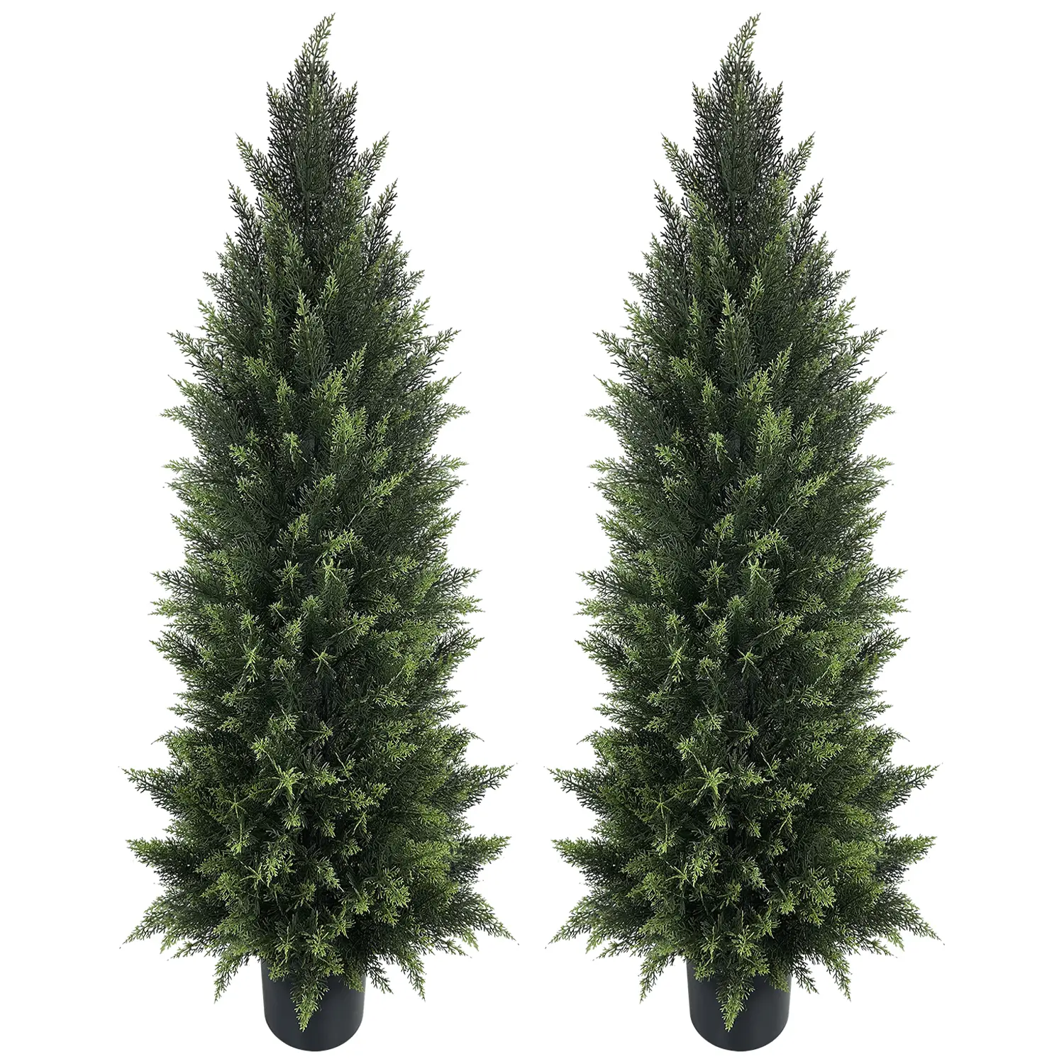 2-Pack 4ft Lifelike Artificial Evergreen Cedar Trees, Decorative Indoor Faux Plant for Indoor Outdoor Home Decor, Lifelike Artificial Tree