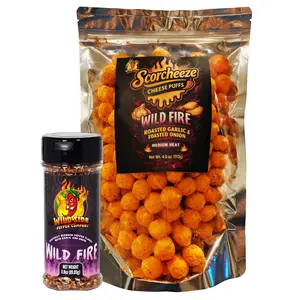 Wild Fire Flavor Bundle - Wild Fire Bottle and Scorcheeze Cheese Ball Bundle - Cheese Puffs - Cheese Puff Snack