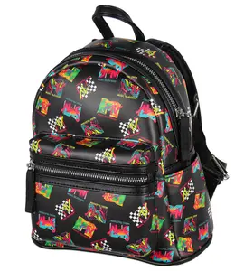 MTV Music Television '80s Logo Tossed Print Zippered Mini Small Backpack Bag 10."