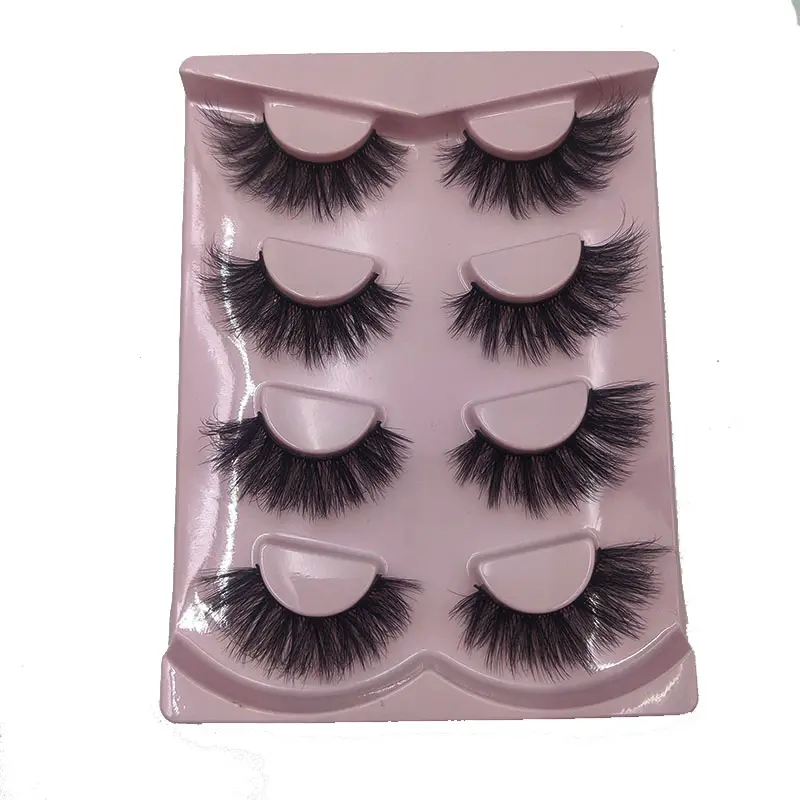 4 pairs girl beginner wispy cat eye lashes diy application lashes spikes doll eye lash extensions eye lashes wigs  daily party thick lashes